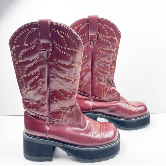 john fluevog platform cowboy boots
